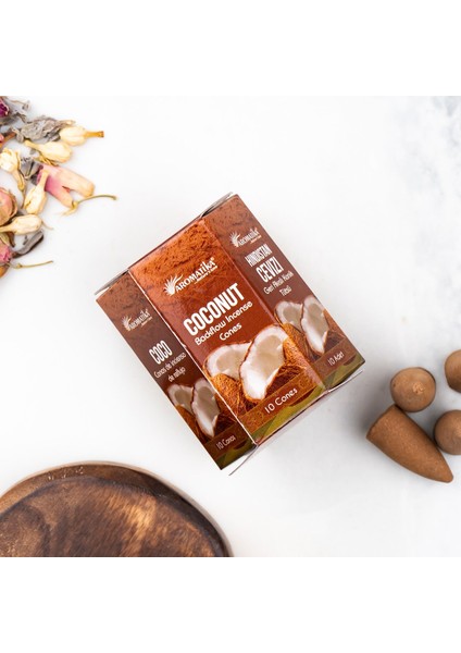 Hindistan Cevizi Aromalı Geri Akışlı Organik Şelale Tütsü (Backflow) fiyatları