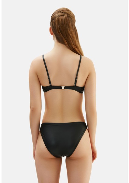 Ortası Halkalı Kaplı Straplez Bikini Takım Siyah 2040ESBK