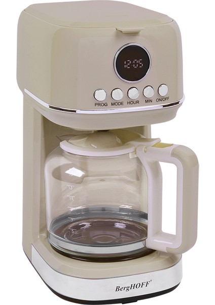 Gem Retro 15 Bardak Vanilya Krem Rengi Filtre Kahve Makinesi
