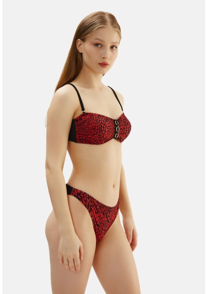 Toparlayıcı Straplez Bikini Takım Desenli 2038ESBK fiyatları