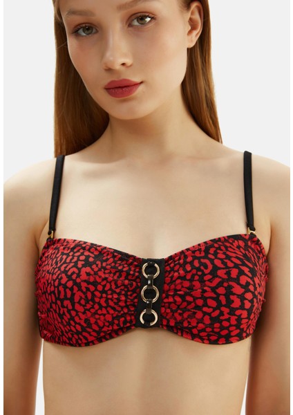 Toparlayıcı Straplez Bikini Takım Desenli 2038ESBK fırsatları