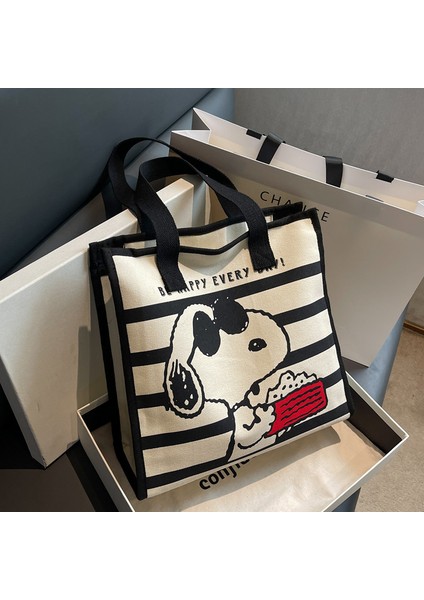 Omuz Büyük Kapasiteli Sevimli Karikatür Snoopy El Çantası Büyük Kapasiteli Tote Çanta (Yurt Dışından) fiyatları