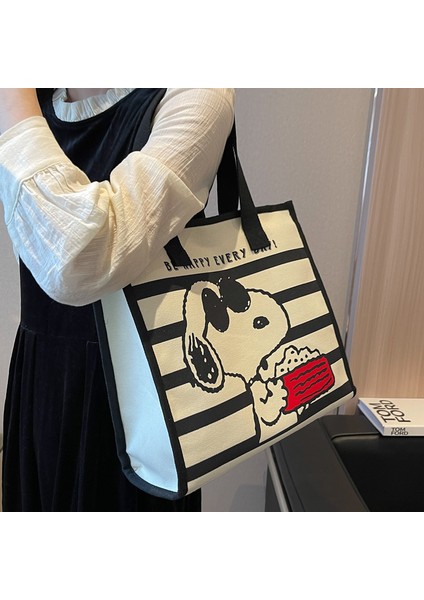 Omuz Büyük Kapasiteli Sevimli Karikatür Snoopy El Çantası Büyük Kapasiteli Tote Çanta (Yurt Dışından) fırsatları