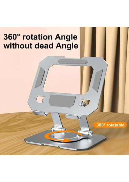 14 Inç Uyumlu Masaüstü Metal Tablet Tutucu 360° Dönebilen Yükseklik Ayarlı Telefon, Ipad ve  Tablet Standı