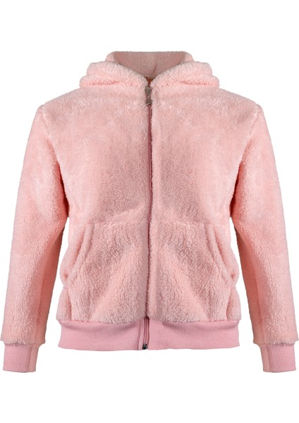 Kız Çocuk Fermuarlı Kapüşonlu Peluş Mont fırsatları