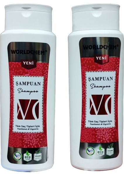 Bitkisel Tüm Saç Tipleri Şampuan 500 ml + 500 ml 2'li Set