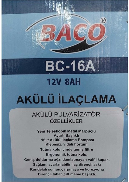 BC-16A - Akülü Ilaçlama Makinesi