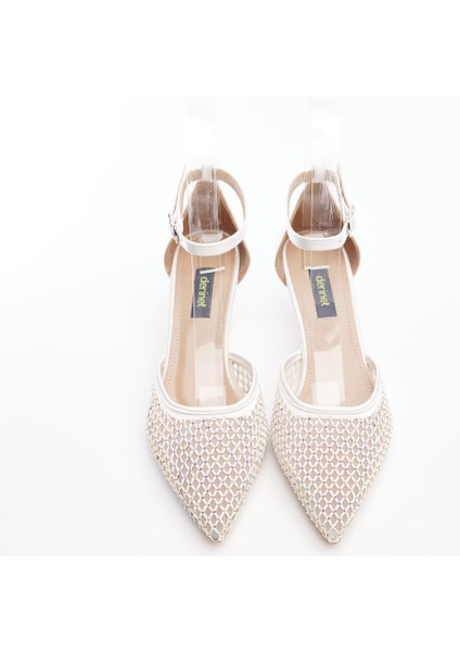Bilekten Bantlı Taşlı Kısa Topuk Kadın Abiye Ayakkabı modelleri