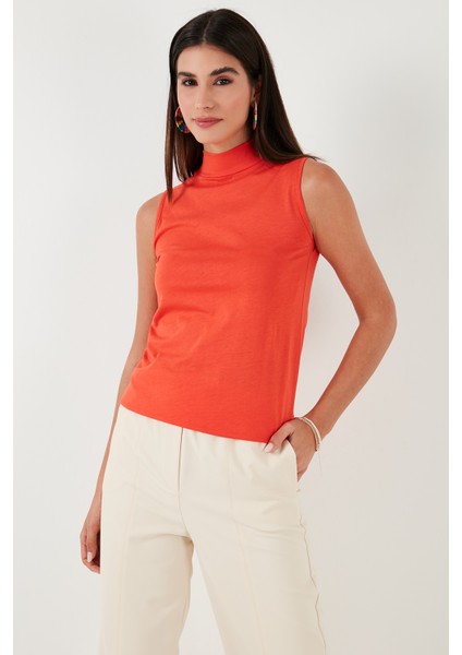 Pamuklu Kolsuz Dik Yaka T Shirt Kadın T Shirt 5865710 fırsatları