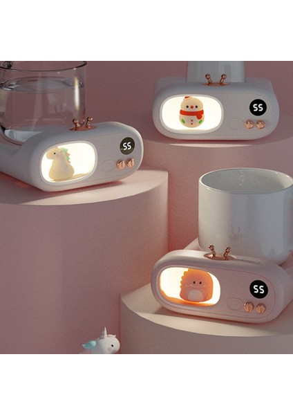 Güzel Pet Bardak Isıtıcı Plaka Çay Süt Masası Isıtma Coaster LED Ekran Gece Lambası Ingiltere Tak B (Yurt Dışından) fırsatları