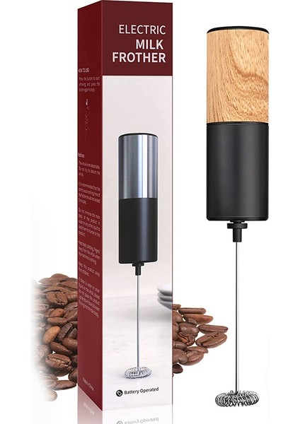 Elektrikli Köpük Makinesi, Kahve Için, Ahşap Desenli, Pille Çalışan Çırpma Makinesi (Yurt Dışından)
