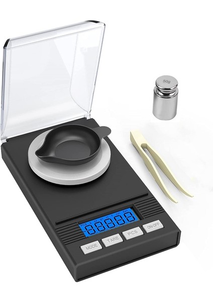 Hassas Terazi 0,001G x 50G, Ağırlık Miligram Terazisi, Dijital Mutfak Terazisi, Cep Terazisi, Dara Fonksiyonu (Yurt Dışından)