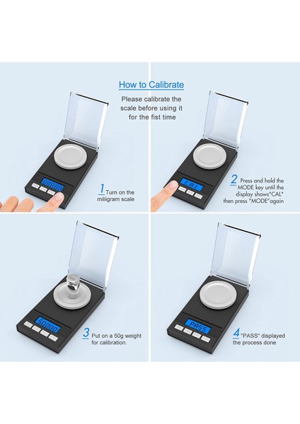 Hassas Terazi 0,001G x 50G, Ağırlık Miligram Terazisi, Dijital Mutfak Terazisi, Cep Terazisi, Dara Fonksiyonu (Yurt Dışından) indirimleri