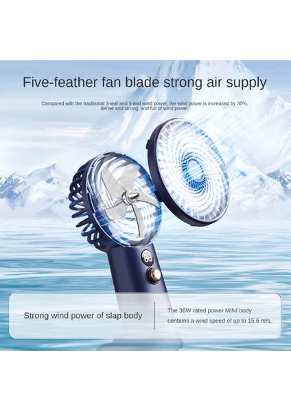 Taşınabilir El Fanı Güçlü Fan Açık USB Şarj Edilebilir Fan Temizlenmiş Üfleme Toz Fan Soğutma Yaz (Yurt Dışından)
