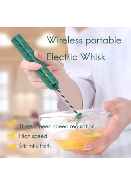 USB Şarj Edilebilir Elektrikli Çırpma Yumurta Çırpıcı El Kahve Blender Ev Süt Çalkalayıcı Mikser Frother Foamer Kırmızı (Yurt Dışından)