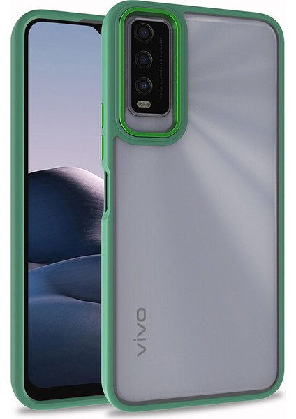 Vivo Y20 Kılıf Flora Kapak - Yeşil