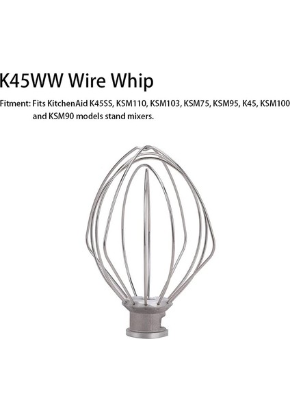 K45DH Hamur Kancası K45B Kaplamalı Düz Çırpıcı K45WW Tel Kırbaç Mutfak Yardımı Için 4.5qt 5 Qt Kase ile Stand Mikser Için Fit (Yurt Dışından)