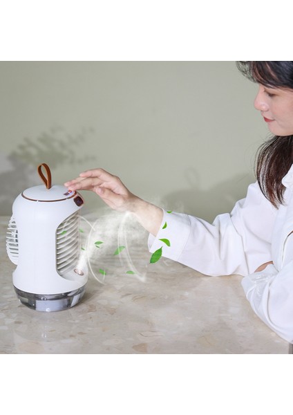 Taşınabilir Klima Elektrikli Fan USB Su Su Buharlı Vantilatör Silen Masaüstü Fan Nemlendirici Hava Soğutucu Fan ile LED Işık (Yurt Dışından)