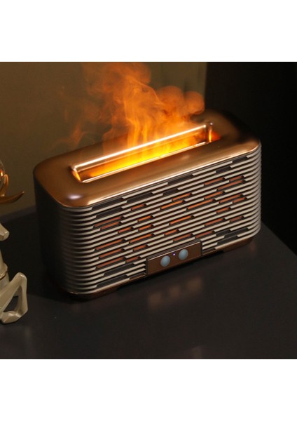 Nemlendirici 350ML Ultrasonik USB Esansiyel Yağı 3D Lamba Sis Yangın Alev Nemlendirici Difüzör Altın + Gri (Yurt Dışından) fiyatları