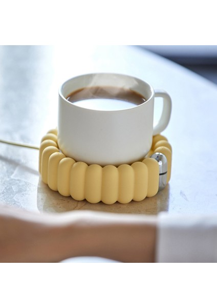 USB Isıtma Fincan Coaster Sıcak Isıtma Pedi 3 Dişli Akıllı Termostatik Sıcak Dokunmatik Isıtıcı Ev Kahve Süt Çay-Sarı (Yurt Dışından) fiyatları