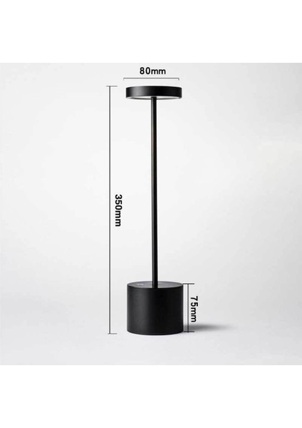 LED Şarj Edilebilir USB Masa Lambası Akülü Dokunmatik Karartma Masa Lambası Bar Ktv Otel Oturma Odası Gece Lambası Abd Plug Siyah (Yurt Dışından)