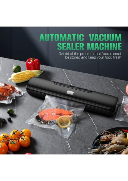 Vakum Makinesi Gıda Vakumu Gıda Depolama Için Otomatik Hava Sızdırmazlık Sistemi Mühür Çanta Seti Siyah, Ab Tak ile Kuru ve Islak (Yurt Dışından)