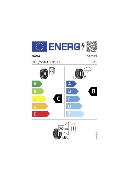 205/55R16 91H Intensa Hp2 Oto Yaz Lastiği (Üretim: 2024)