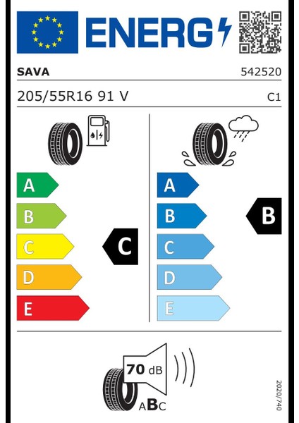 205/55 R16 91V Intensa Hp 2 Oto Yaz Lastiği (ÜRETIM:2024)