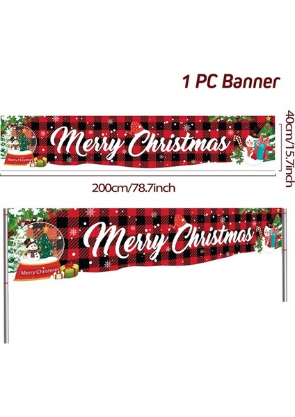 Noel Dışarıdaki Banner Flag Mutlu Noel Dekorasyonu Ev 2023 Xmas Ornament Navidad Natal Noel Gift Mutlu Yeni Yıl 2024 (Yurt Dışından)