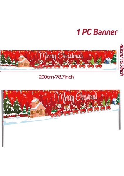 Noel Dışarıdaki Banner Flag Mutlu Noel Dekorasyonu Ev 2023 Xmas Ornament Navidad Natal Noel Gift Mutlu Yeni Yıl 2024 (Yurt Dışından)