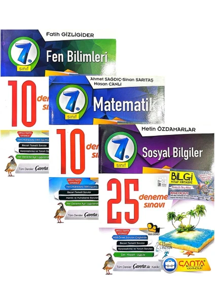 Çanta Yayınları 7. Sınıf Matematik - Fen Bilimleri - Sosyal Bilgiler Deneme