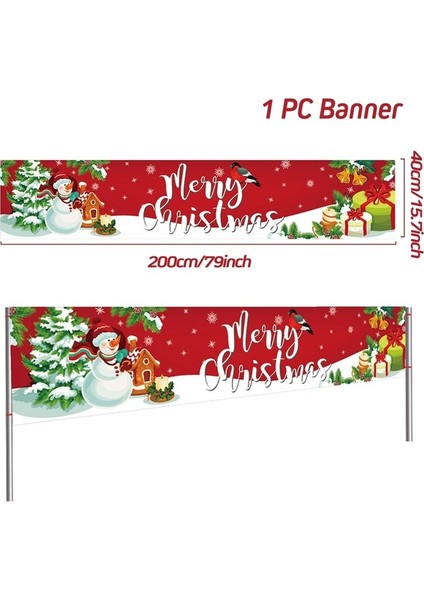 Noel Dışarıdaki Banner Flag Mutlu Noel Dekorasyonu Ev 2023 Xmas Ornament Navidad Natal Noel Gift Mutlu Yeni Yıl 2024 (Yurt Dışından)
