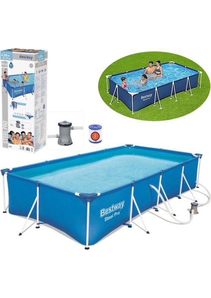 Xtoys Bestway 56424 Steel Pro Prefabrik Havuz 400X211X81CM 220V Temizleme Filtreli
