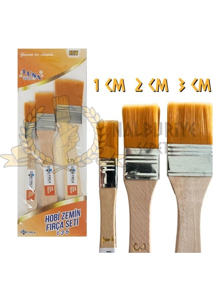 Izmir Fırça Hobi Boyası Zemin Fırça Seti - No: 1-3-5