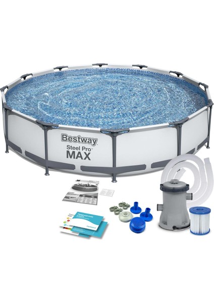Bestway 56416 Steel Pro Max Frame Prefabrik Aile Havuzu 366X76CM Filtreli Set