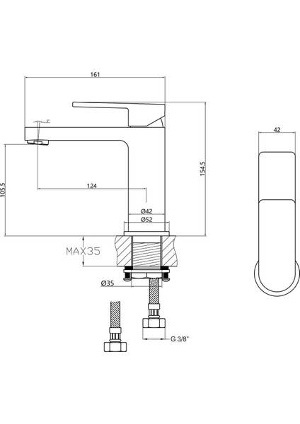 Lavabo Bataryası Piedra KLB122
