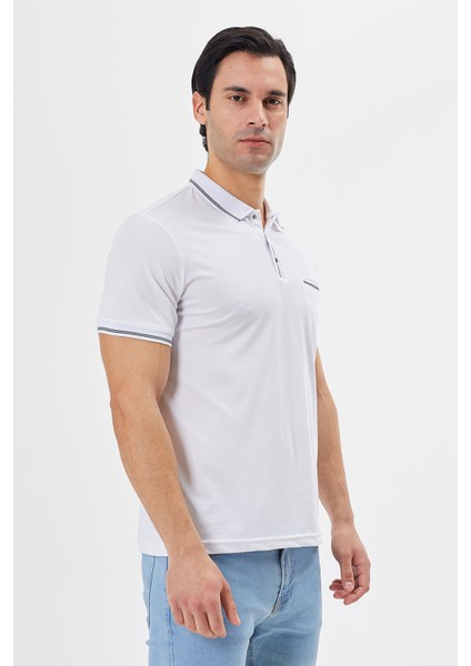 Polo Yaka Regular Fit Cepli Erkek Çıtçıt Detaylı T-Shirt-6245TY241