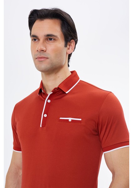 Polo Yaka Regular Fit Cepli Erkek Düğme Detaylı T-Shirt-6262TY241