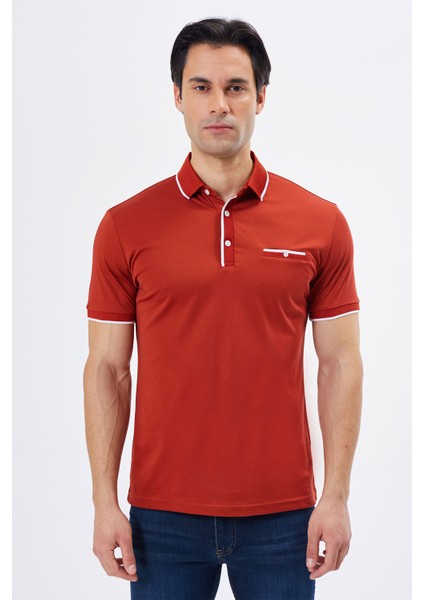 Polo Yaka Regular Fit Cepli Erkek Düğme Detaylı T-Shirt-6262TY241