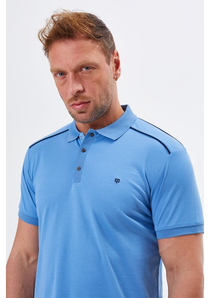 Polo Yaka Regular Fit Erkek Çıtçıt Detaylı T-Shirt-6261TY241