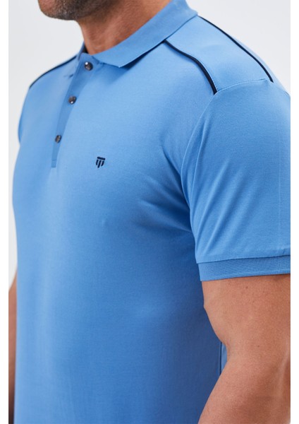 Polo Yaka Regular Fit Erkek Çıtçıt Detaylı T-Shirt-6261TY241