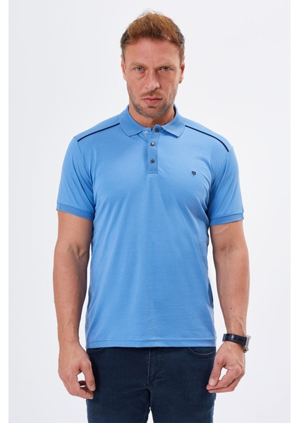 Polo Yaka Regular Fit Erkek Çıtçıt Detaylı T-Shirt-6261TY241