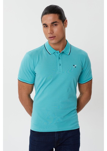 Regular Fit Polo Yaka Nakış Detaylı T-Shirt-PL2472TY241
