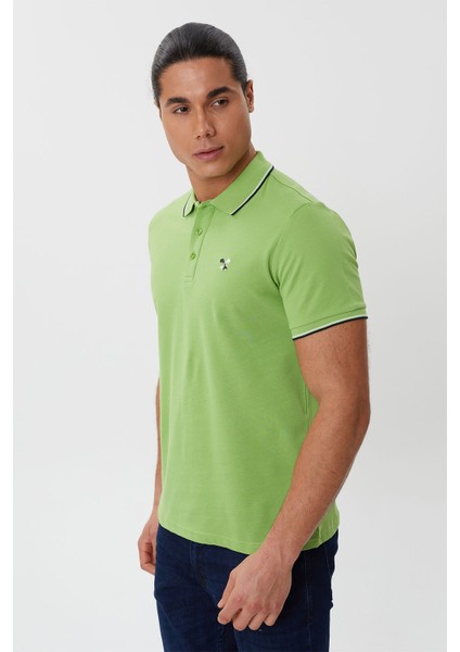Regular Fit Polo Yaka Nakış Detaylı T-Shirt-PL2472TY241