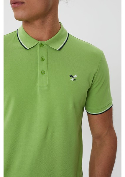 Regular Fit Polo Yaka Nakış Detaylı T-Shirt-PL2472TY241 fiyatları