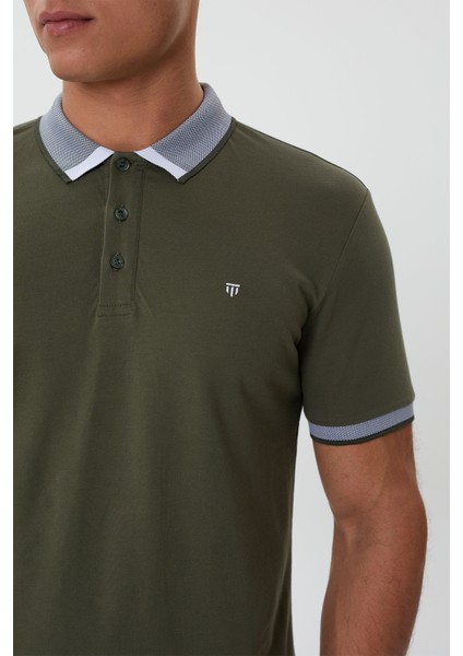 Regular Fit Polo Yaka Düğme Detaylı Erkek T-Shirt-PL3581TY241