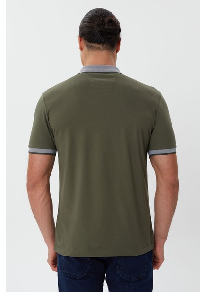 Regular Fit Polo Yaka Düğme Detaylı Erkek T-Shirt-PL3581TY241