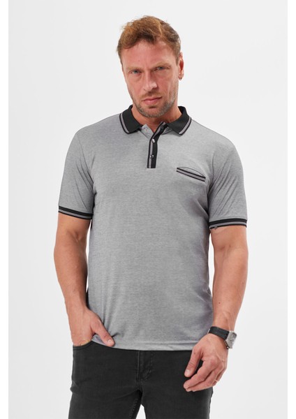 Polo Yaka Regular Fit Cepli Erkek Çıtçıt Detaylı T-Shirt-6245TY241