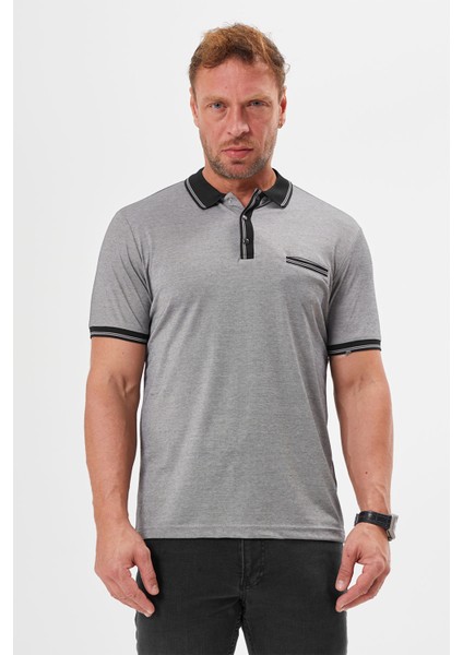Polo Yaka Regular Fit Cepli Erkek Çıtçıt Detaylı T-Shirt-6245TY241