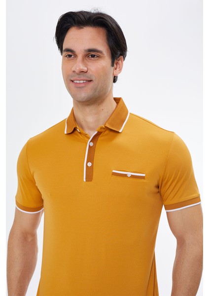Polo Yaka Regular Fit Cepli Erkek Düğme Detaylı T-Shirt-6262TY241